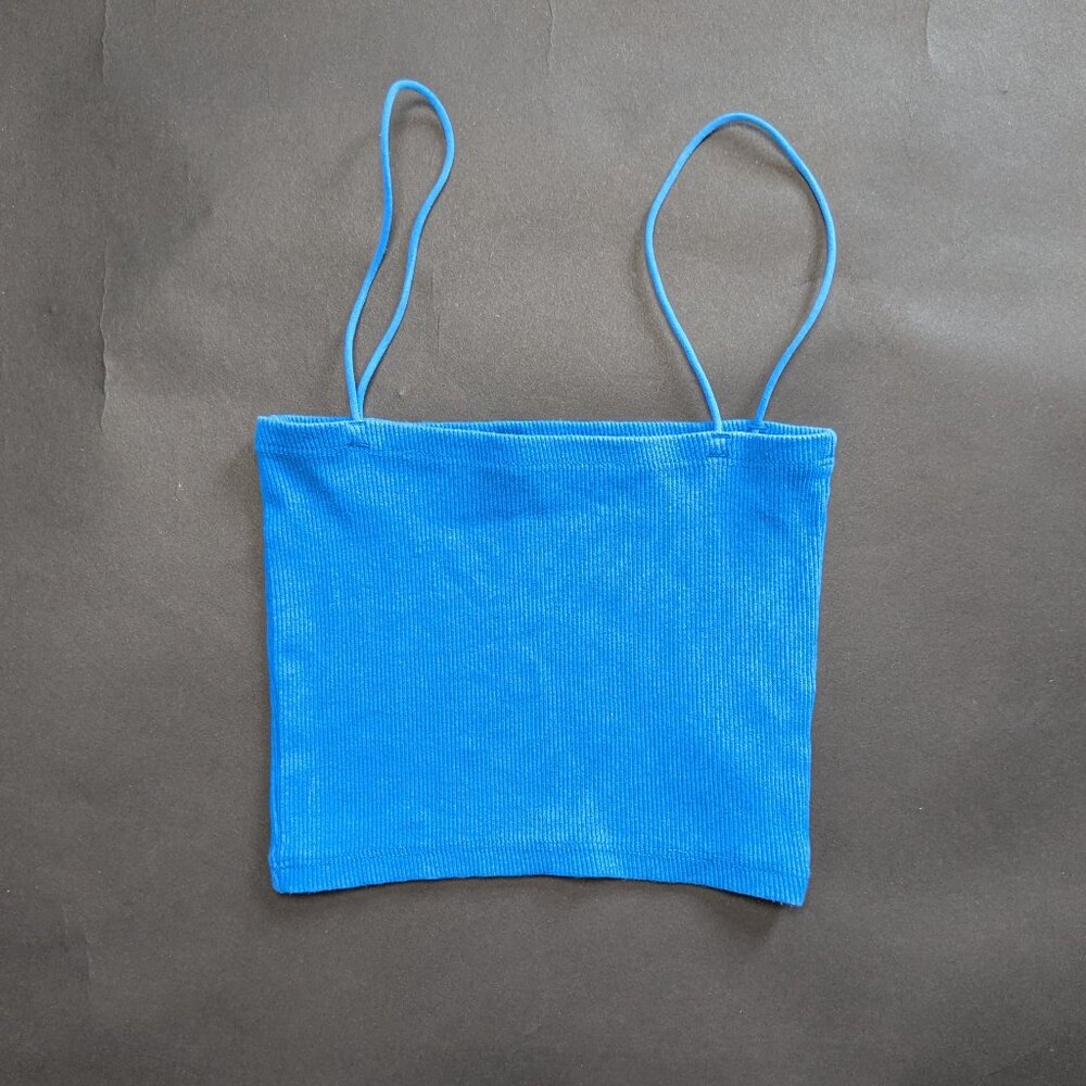 Zara Blue Stretch Tub Top with thin strap size : S